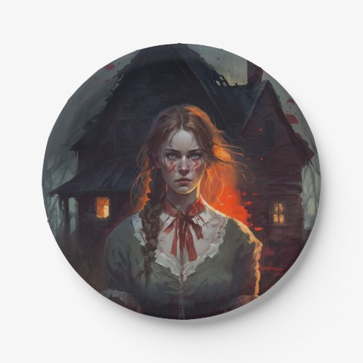 Haunting house papieren bordje (Voorkant)