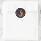 Haunting house ronde sticker (Tas)