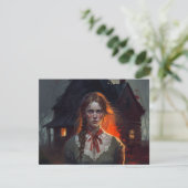 Haunting house RSVP kaartje (Staand voorkant)