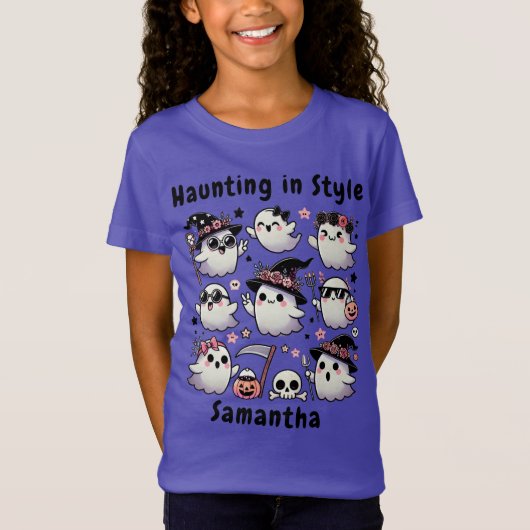 Haunting in stijl Ghosts Girls Halloween T-shirt (Voorkant)