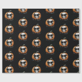 Haunting Jack O' Lantern Grinning Skull Halloween Cadeaupapier (Vlak)