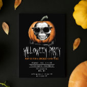 Haunting Jack O' Lantern Grinning Skull Halloween Kaart