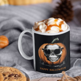 Haunting Jack O' Lantern Grinning Skull Halloween Koffiemok