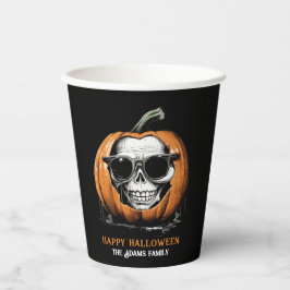 Haunting Jack O' Lantern Grinning Skull Halloween Papieren Bekers