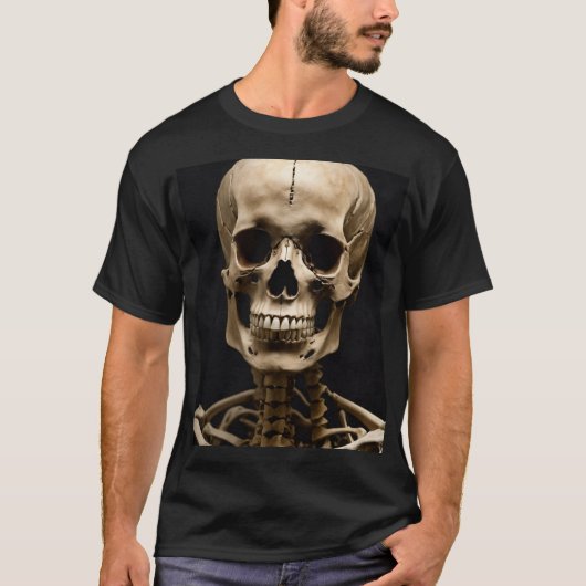 Haunting Monster Face Skeleton T-shirt (Voorkant)