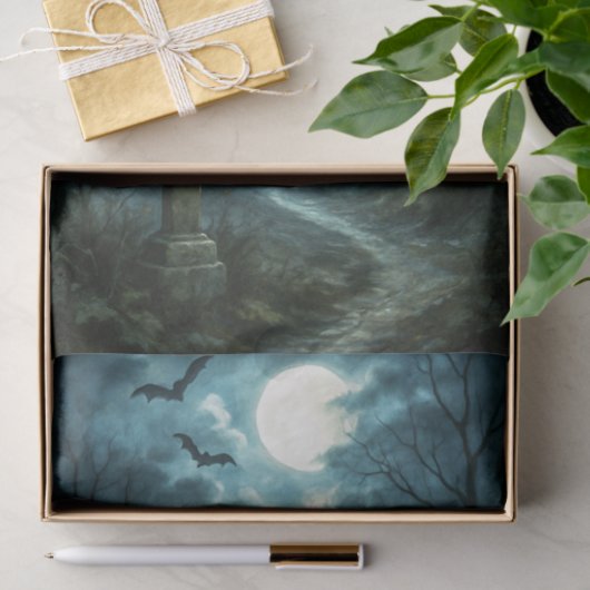 Haunting Moonlit Graveyard Decoupage Tissue Paper Tissuepapier (Geschenk)