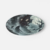 Haunting Night Scary Haunted House Halloween Party Papieren Bordje (Gekanteld)