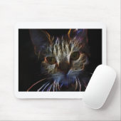 Haunting pet cat face art, gemaakt van licht - ges muismat (Met muis)