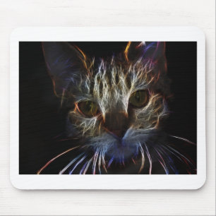 Haunting pet cat face art, gemaakt van licht - ges muismat