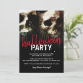 Haunting Skull Faces Halloween Kaart (Staand voorkant)