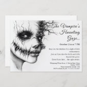 Haunting Vampire Woman Halloween Uitnodiging (Voorkant / Achterkant)