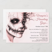 Haunting Vampire Woman Halloween Uitnodiging (Voorkant / Achterkant)