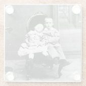 Haunting Vintage Sibling Portrait  Glazen Onderzetter (Achterkant)