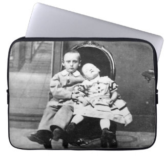 Haunting Vintage Sibling Portrait  Laptop Sleeve