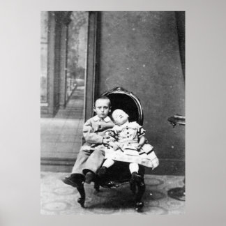 Haunting Vintage Sibling Portrait Poster