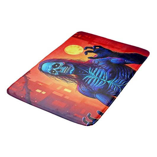 Haunting Zombie Demon In Het Stadsontwerp Badmat (Gekanteld)