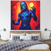 Haunting Zombie Demon In Het Stadsontwerp Canvas Afdruk (Insitu (Slaapkamer))