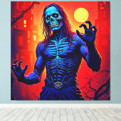 Haunting Zombie Demon In Het Stadsontwerp Canvas Afdruk (Insitu (Houten vloer))