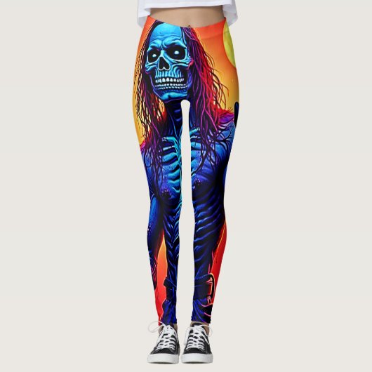 Haunting Zombie Demon In Het Stadsontwerp Leggings (Voorkant)