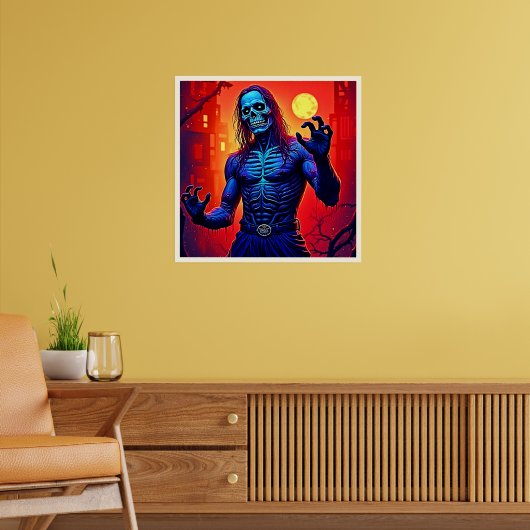 Haunting Zombie Demon In Het Stadsontwerp Poster (Woonkamer 2)