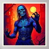 Haunting Zombie Demon In Het Stadsontwerp Poster (Voorkant)
