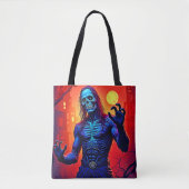 Haunting Zombie Demon In Het Stadsontwerp Tote Bag (Voorkant)