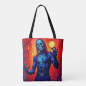 Haunting Zombie Demon In Het Stadsontwerp Tote Bag (Achterkant)