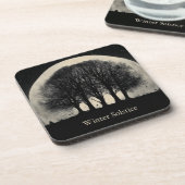Hauntingly Beautiful Silhouette of Bare Trees Bier Onderzetter (Linkerzijde)