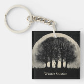Hauntingly Beautiful Silhouette of Bare Trees Sleutelhanger (voorkant)