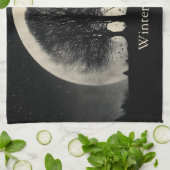 Hauntingly Beautiful Silhouette of Bare Trees Theedoek (Gevouwen)