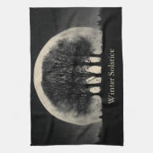 Hauntingly Beautiful Silhouette of Bare Trees Theedoek (Verticaal)