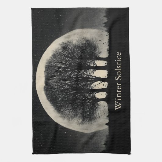 Hauntingly Beautiful Silhouette of Bare Trees Theedoek (Verticaal)