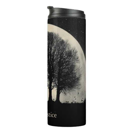 Hauntingly Beautiful Silhouette of Bare Trees Thermosbeker (Geroteerd rechts)