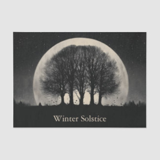 Hauntingly Beautiful Silhouette of Bare Trees Tissuepapier