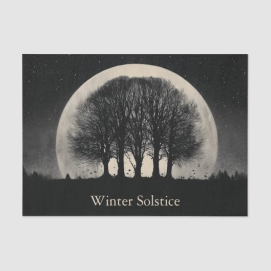 Hauntingly Beautiful Silhouette of Bare Trees Tissuepapier (Voorkant)