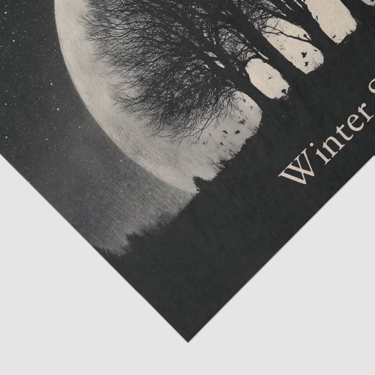 Hauntingly Beautiful Silhouette of Bare Trees Tissuepapier (Detail)