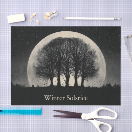 Hauntingly Beautiful Silhouette of Bare Trees Tissuepapier (Craft)