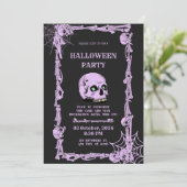Hauntingly Elegant Halloween Party Invitation Kaart (Staand voorkant)
