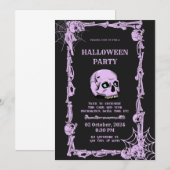 Hauntingly Elegant Halloween Party Invitation Kaart (Voorkant / Achterkant)