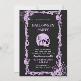 Hauntingly Elegant Halloween Party Invitation Kaart