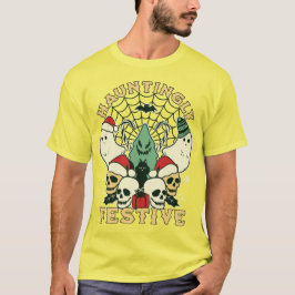 Hauntingly feestelijk: Halloween ontmoet feestvreu T-shirt