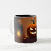 Hauntingly goede Mokken: Halloween Collectie Tweekleurige Koffiemok (Voorkant links)