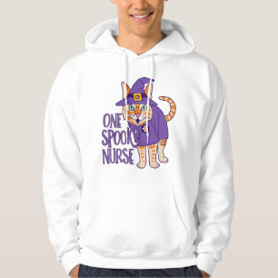 Hauntingly Schattige Een Spooky Verpleegster Kat Hoodie