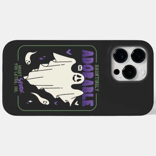 Hauntingly Schattige Grappige Halloween Ghost Geze Case-Mate iPhone Case (Achterkant (horizontaal))