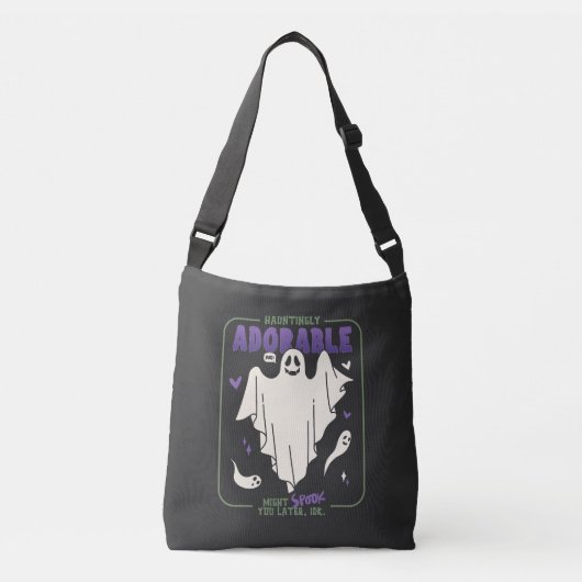 Hauntingly Schattige Grappige Halloween Ghost Geze Crossbody Tas (Voorkant)