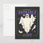 Hauntingly Schattige Grappige Halloween Ghost Geze Feestdagenkaart (Voorkant / Achterkant)