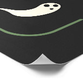 Hauntingly Schattige Grappige Halloween Ghost Geze Poster (Hoek)