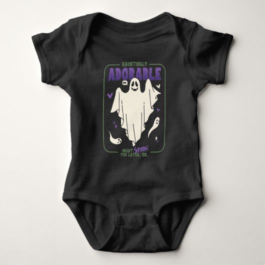 Hauntingly Schattige Grappige Halloween Ghost Geze Romper (Voorkant)