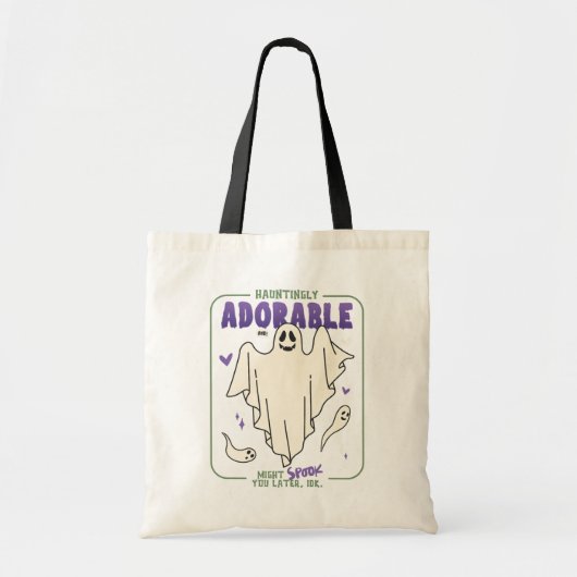 Hauntingly Schattige Grappige Halloween Ghost Geze Tote Bag (Voorkant)