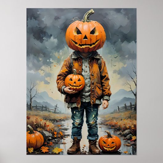 Hauntingly Spooky Halloween - griezelige kunst vib Poster (Voorkant)